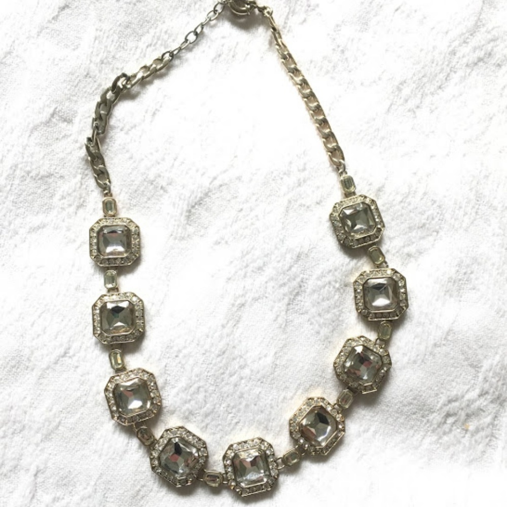 Jeweled "Diamond" Statement Necklace